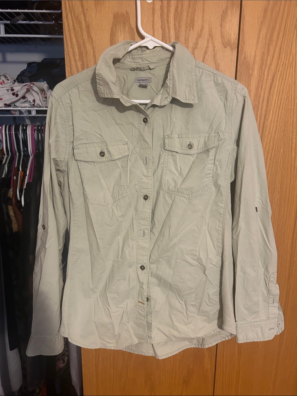 Carhartt long sleeve button down utility trail shirt size M